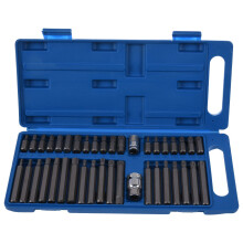 40Pc Torx Hex Star Spline Socket Bit Set 1/2inch 3/8inch Drive Power Tool Bits Garage
