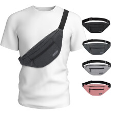 MAXTOP Large Bumbag Waist Fanny Pack Running Belt for Men Women Unisex Bum Bag with Headphone Jack and 4-Zipper Pockets Adjustable Belt for Travel Ru