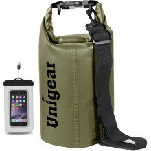 Unigear Waterproof Dry Bag with Phone Case and Adjustable Long Shoulder Strap for Boating, Kayaking, Fishing, Rafting, Swimming, Camping, Snowboardin