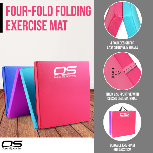Gymnastic Tumble Exercise Mat Non Slip PU Leather Surface Density 6FT 2