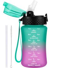GOPPUS 350ml/12oz Kids Water Bottle With Straw Tritan Drinks Bottle with Strap Small Toddler Juice Bottles with Flip Top Lid Leakproof Children's Cup