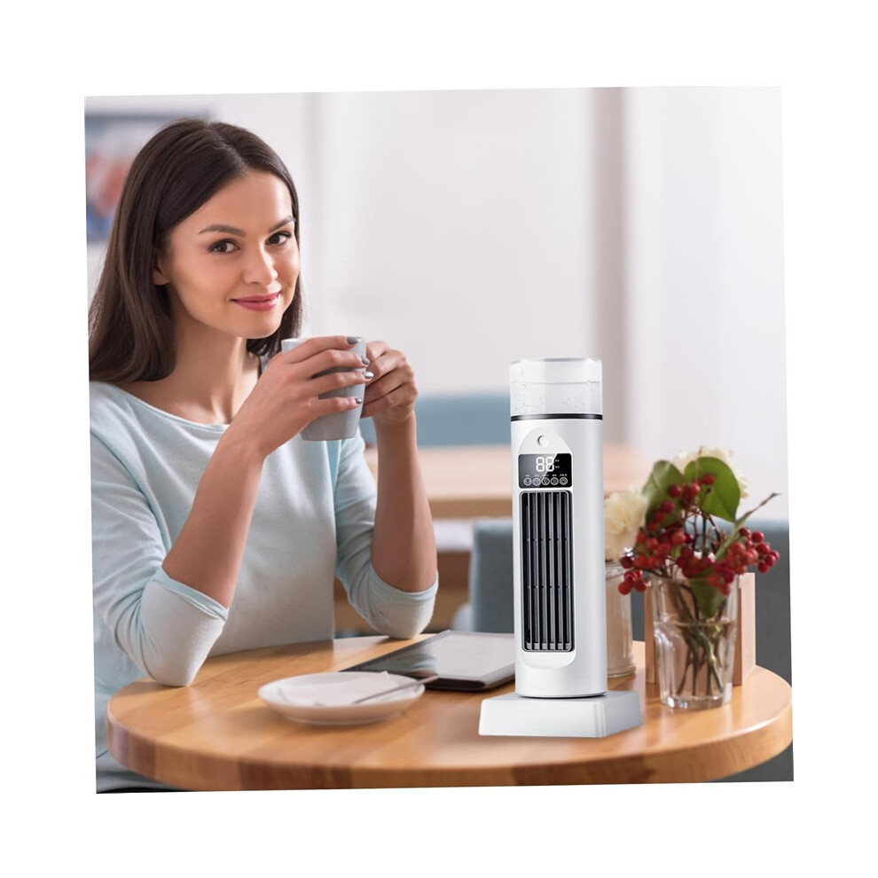 2 In 1 Tower Evaporative Air Cooler Humidifier Remote Control Oscillating Fan 6 Speed White 8581299262796