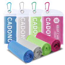 CADONO 4 Pack Cooling Towel (40"x12"), Soft Breathable Chilly Towel, Ice Towel, Microfiber Towel for Yoga, Sport, Running, Workout,Gym, Camping, Fitn