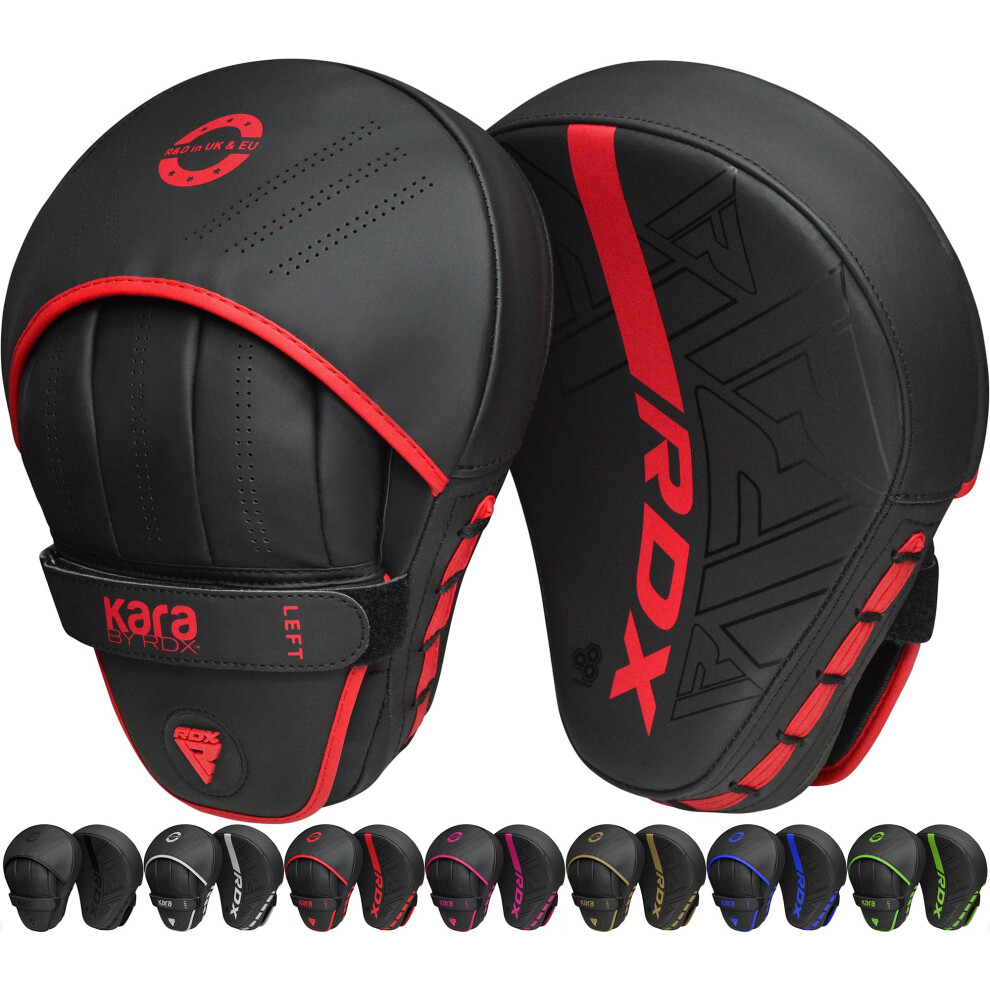Photos - Other Inventory RDX Boxing Pads Curved Focus Mitts, Maya Hide Leather KARA Hook and jab Training Pads, Adjustable Strap Ventilated, MMA Muay 