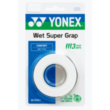 YONEX Super Grap Synthetic Handle (3 per pack), White, One Size