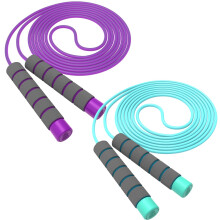 Svkiyang Skipping Rope Kids,Skipping Ropes For Children Adjustable 2 Pack,Comfort Sponge Handle,Tangle Free Jump Rope For Kids Girls Boys(Blue-Purple