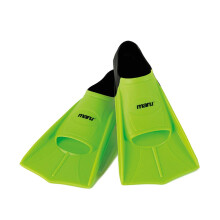 Maru Training Fins – Neon Lime/Black UK 7/8 (EU 41/42) – Short Silicone Swimming Fins for Adults & Juniors – Swimming Flippers for Strength & Sp