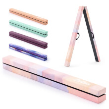 ZELUS 2.1 m Folding Balance Beam, Foldable Floor Gymnastics Balance Beam with Carry Handles Suede Cover & Nonslip Base, Portable Gymnastics Equipment