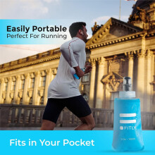 FITLY Soft Water Bottle | Shrink As You Drink Soft Flask for Hydration Pack | Folding Water Bottle Ideal for Running, Hiking, Cycling, Climbing & Rig