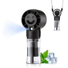 TranRantic Handheld Misting Fan, Portable Mini Hand Held Fan with Water Mist Spray, USB Rechargeable 4-Speed Small Electric Hand Fan for Studying, Of
