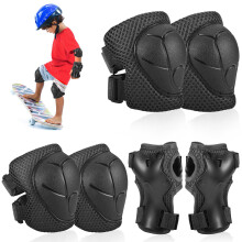 Hejo 6 Pcs Kids knee Pads Elbow Pads, Breathable Guards Protective Gear Set from PE for Children Youth ,With Wrist Pads, for Skating, Scooter, Skateb