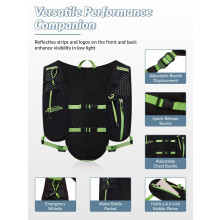 Acicolia Running Vest With 1500ml Water Bladder, Lightweight Reflective Hydration Vest Backpack for Marathons Trail Running Cycling Hiking (Black Gre