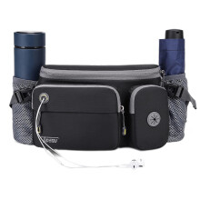 TUDEQU Dog Large Walking Bag,Bumbag,Running Waist Bag,Fanny Pack with Two Bottle Holder,Hiking Waist Pack for Men,Hip Bag