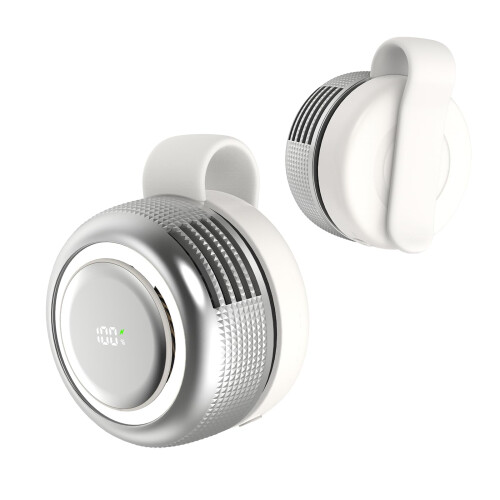SULVGO Mini Bladeless Clip-On Fan with LED Light, White