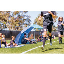Sport-Brella Ultra UPF 50+ Angled Shade Canopy For Optimum Sight Lines At Sports Events, 8-Foot, Blue, 3452