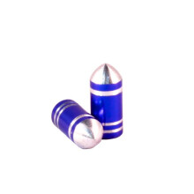 Blue Bike Wheel Tyre Valve Aluminium Dust Caps