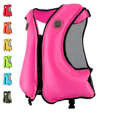 FORWEWAY Dual-Chamber Inflatable Buoyancy Jacket Adjustable Flotation Aid for Adults High Visibility Design for Swimming Fishing Water Activities (Pi