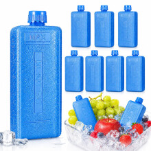 Ciieeo 8-Pack Reusable Ice Packs for Portable Air Conditioner Fan, Mini Freezer Blocks for Cooler Bags, Small Cooling Bricks for Lunch Box Picnic and