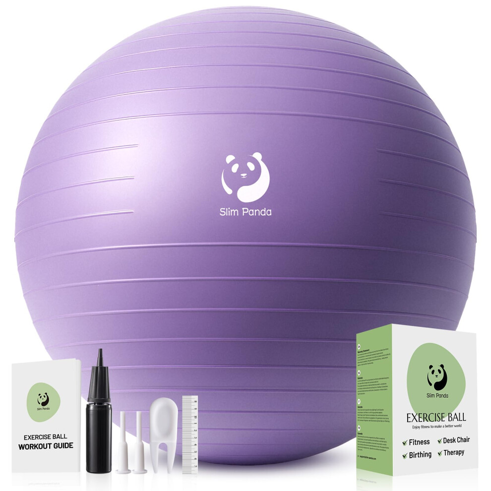 Photos - Exercise Ball / Medicine Ball Slim Panda Gymnastics Ball,Pilates Ball with Inflatable Straw, Soft Yoga Ball Exercise Inflatable Ball for Seniors Therapy,