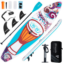 Paddle board, 10’6 x 33" x 6" Ultra-Wide Inflatable Paddle Board for Adults, Lightweight SUP Board with Backpack, Pump, Waterprrof Phone Case Repair