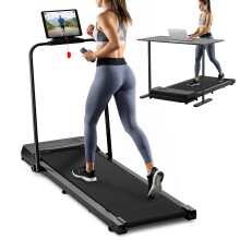 DR.GYMlee 3 in 1 Walking Pad Treadmill, Folding Under Desk Treadmill with Handle, Quiet Compact Running Machine 1–10 km/h for Home Office, Walking &