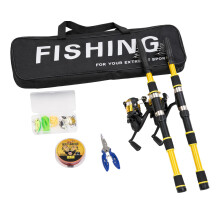 2-Pack Fishing Rod and Reel Combo Set, Telescopic Fishing Kit with Full Tackle Accessories, Portable Travel Gear for Freshwater & Saltwater
