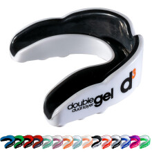 d3 Double Gel Mouthguard wth Case, Adults and Junior Gum Shield for Boxing, MMA, Contact Sports, Rugby, Martial Arts, Judo, Karate, Hockey (White/Bla