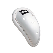 GM | Cricket | Anatomically Shaped Padded Box Abdo Guard | Strong Plastic Slip In Traditional Guard | Soft Padding For Secure Comfort and Fit | White