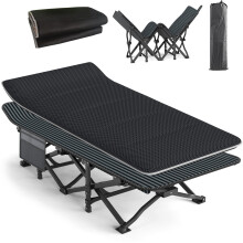 ATORPOK SHOP Camp Beds for Adults with Cushion Comfortable, Travel Camping Cot for Sleeping,Lightweight Folding Bed with Carry Bag Supports 450 lbs