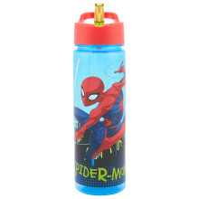 Marvel Polar Gear Spider-Man Water Bottle with Straw – Reusable Kids 600ml PP – in Blue & Red – Official Merchandise – BPA Free & Recyclable P