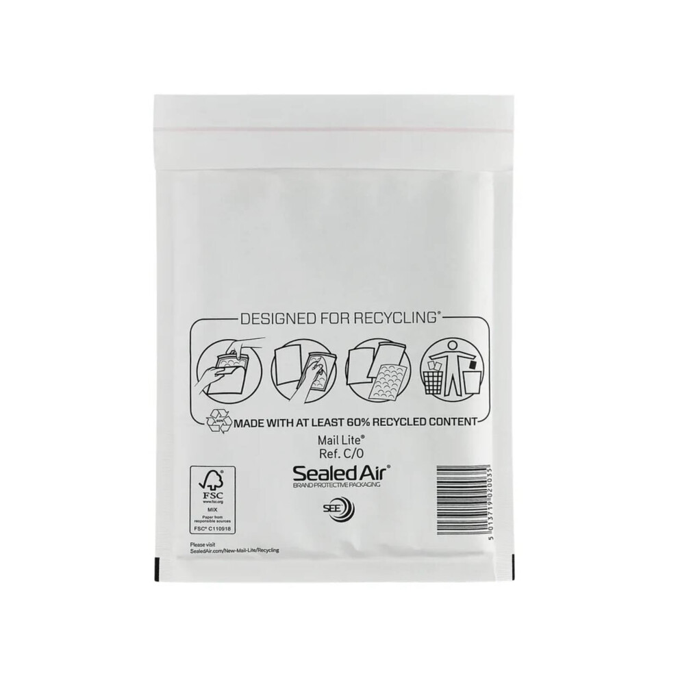 Photos - Envelope / Postcard Mail-Lite 100 Mail Lite - C/0 - JL0 - Padded Envelopes 150 x 210mm 1 Boxes of 100 - White