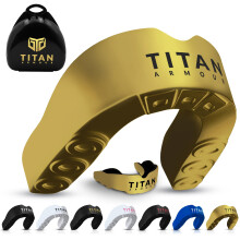 Titan Armour Gum Shield | Dual-Layer | Adults & Junior Custom-Fit Mouth Guard | Case Inc | Boil & Bite Mouthguard Boxing, Rugby, Hockey & All Contac