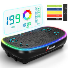 Vibration Plate, EvoSpark 7-in-1 4D PRO Vibration Plate Exercise Machine With 900W Triple Motor System, Whole Body Vibrating Plate with 9 Cool LED Li