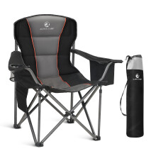 ALPHA CAMP Camping Chairs for Adults Camping Chairs for Heavy People Up to 200 kg Folding Camping Chair with Cup Holder & Cooler Bag & Side Pocket, P