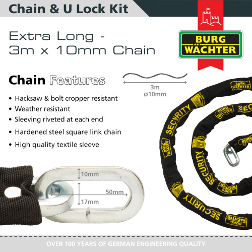 Burg-Wachter 3M Sold Secure Gold Security U Lock Kit Black 1