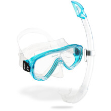 Cressi Single Lens Mask & Snorkel Set - Tempered Glass Diving Mask - Snorkel Set Adults for Pools & Sea - Quick-Adjust Buckles for Scuba Diving Equip