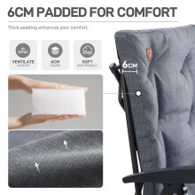 EVER ADVANCED Luxury Camping Chairs for Adults Heavy Duty Loadable 150kg High Back Oversized Folding Garden Chair Padded 6cm Comfy with Cup Holder Si