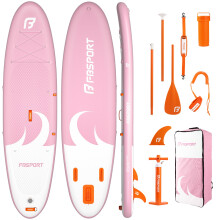FBSPORT SUP Inflatable Stand Up Paddle Board,11 feet long 6" Thick Blow Up Paddle Board with Adjustable Paddle, Backpack, Pump & Removable Fin - Surf