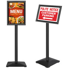 VAIIGO A4 Poster Sign Stand, Adjustable Menu Notice Display Stand with Heavy Duty Cast Iron Base, Floor Standing Sign Holder for Poster, Advertising