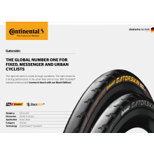 Continental Gatorskin Road Bike Tyres German-Made Natural Rubber Tread and DuraSkin Protection | Durable and Fast Bicycle Tyre | Versatile Training a