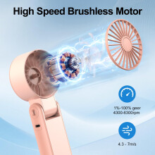 LIPETY Portable Turbo HandHeld Fan - Mini Hand Held Fan 4000mah Battery Operated USB Rechargeable Personal Foldable Powerful Fans for Travel Camping