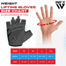 WFX Weight Lifting Gym Gloves Fitness Workout Breathable Ladies Gloves Non-Slip Silicone Padded Palm Protection Elasticated Strength Training Equipme