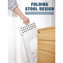HOUSE DAY 17 inch Tall Folding Step Stool for Adult - Large Heavy Duty Plastic Folding Step,Space Saving Folding Stool,Lightweight Step Stool,Easy Ca