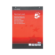 5 Star 296956 Office Flipchart Pad Perforated 40 Sheets A1 Plain (Pack of 5)
