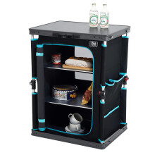 TIMBER RIDGE Compact Camping Storage, Pop Up Folding Camping Kitchen Unit, Camping Furniture Camping Cupboards Cabinet Outdoor 3 Shelf Aluminum Frame