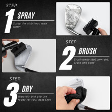 Golf Club Cleaner Brush with Built-In Water Spray - 180ml Storage & 60cm Extendable Cable. Golf Club Cleaner for Efficient Cleaning. Excellent Golf G