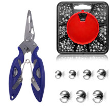 179PCS Split Shot Fishing Weights, 7-Way Dispenser Fishing Tackle Set with Pliers, Soft Metal Fishing Shot Weights for Carp & Coarse Angling, Durable