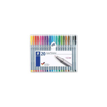 Staedtler Triplus Fineliner, Triangular, Set of 20 Brilliant Colours + Triplus Colour Set with 20 Brilliant Felt-tip Pens, High Quality, Suitable for