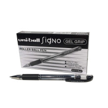 uni-ball - Signo Gel Grip, Fine Nib, Black Ink, Rollerball Gel Pens (12pc Set) - Smooth, Comfortable, Long Lasting, Japanese Quality, for School, Wor
