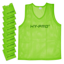Hy-Pro Training Bibs Football 10 Pack - Green Mesh Netball Bibs Adult, Lightweight Sports Vests for Football Training Equipment Gifts, Rugby, Basketb